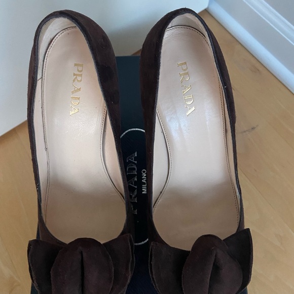 Prada Brown Suede Shoes size 40 - Picture 6 of 14